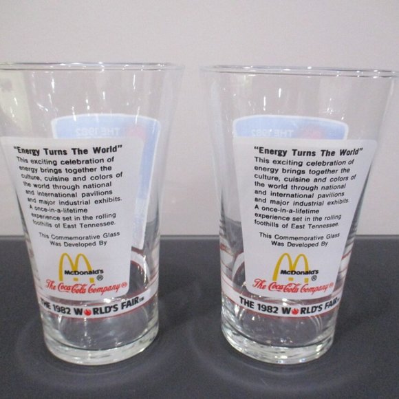Pair of Vintage 1982 Worlds Fair Glasses Knoxville Tennessee Excellent Condition - Picture 6 of 6